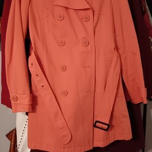 Orange trench coat